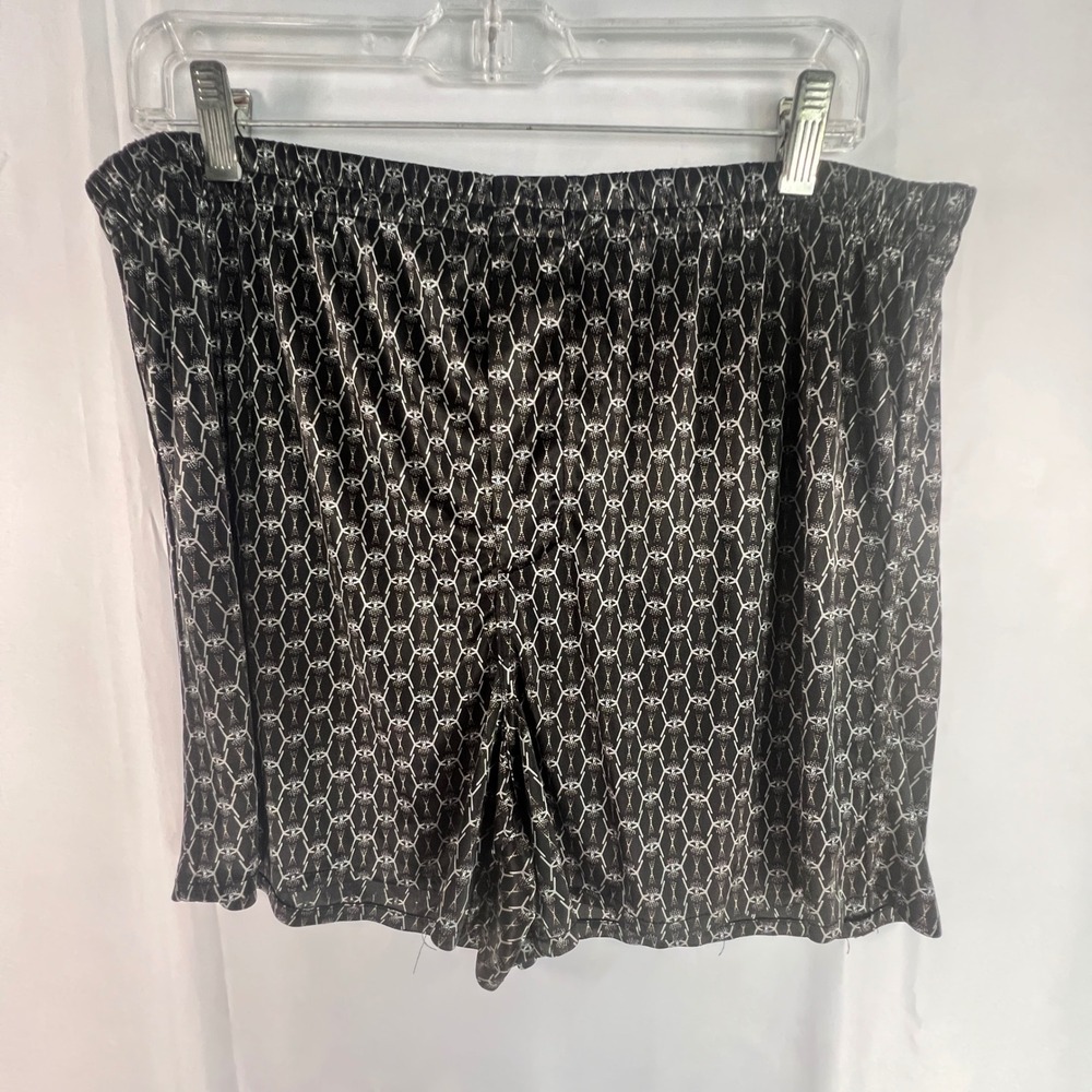 Intimo Mens Black Geometric Print Pajama Shorts Size Large Elastic Waist Lounge